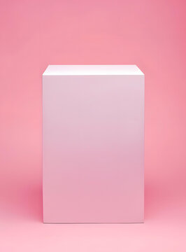 粉色背景上的白色立方體極簡產(chǎn)品展示