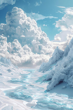 冰川雪山的AI圖片