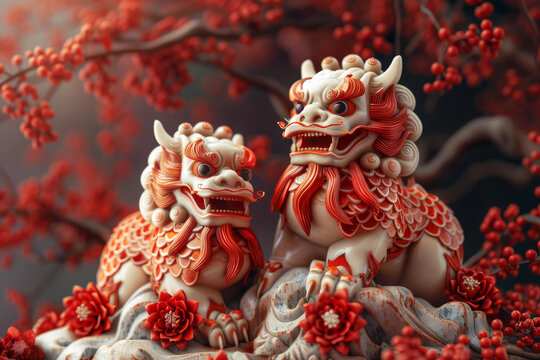玉獅擺件的AI圖片