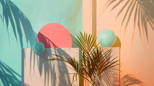 夏日簡約幾何背景