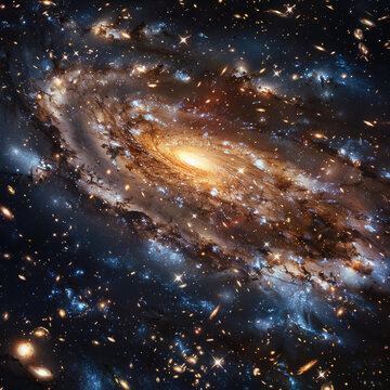 一個(gè)擁有明亮中心和長(zhǎng)長(zhǎng)旋臂的螺旋星系