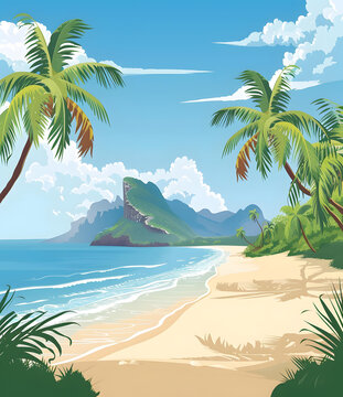 熱帶海灘風(fēng)景
