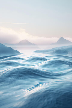 抽象藍(lán)白波浪背景