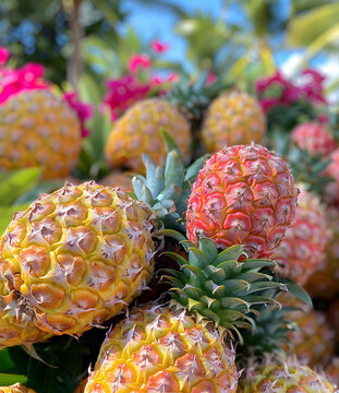 熱帶地區(qū)成熟菠蘿特寫