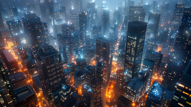 俯瞰城市夜景