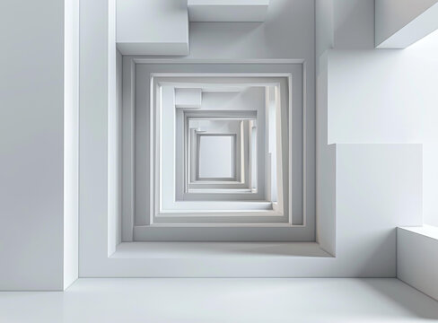 白色幾何圖形渲染