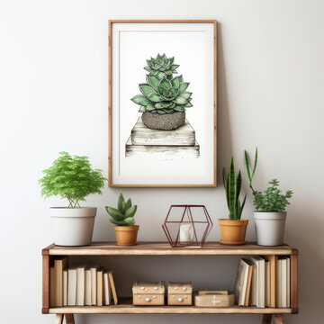 水彩多肉植物插圖