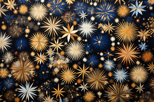 五彩繽紛的煙花點(diǎn)亮夜空