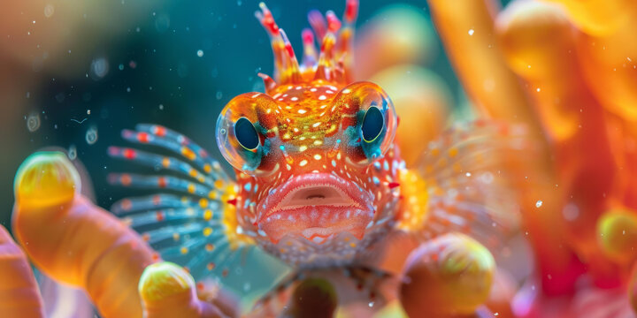 色彩鮮艷的大眼睛珊瑚礁魚