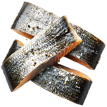 [免摳素材]四塊帶香料的生三文魚魚片