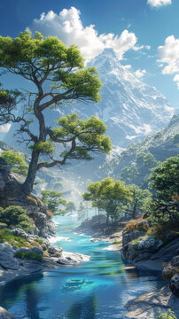 山河谷美景