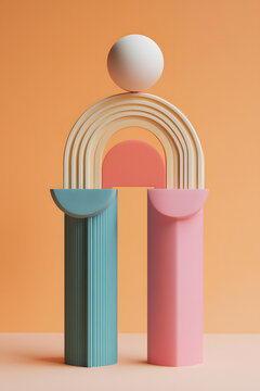 抽象幾何圖形極簡3D