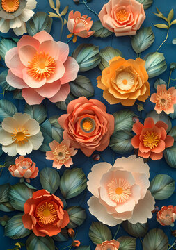 3D渲染紙花