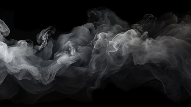 黑色背景上的煙霧
