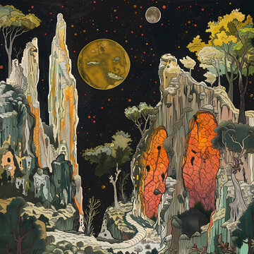 星空下的奇幻星球