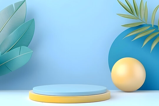藍(lán)色黃色簡(jiǎn)約產(chǎn)品展示背景