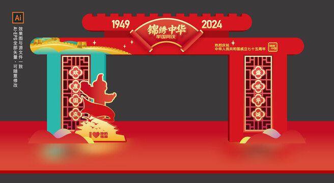 國慶75周年門頭