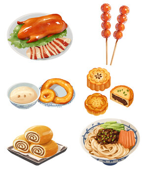 北京美食小吃插畫