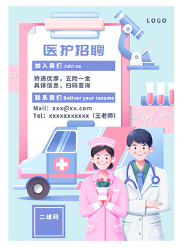 醫(yī)護工作招聘海報