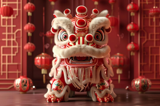 舞龍舞獅的AI圖片