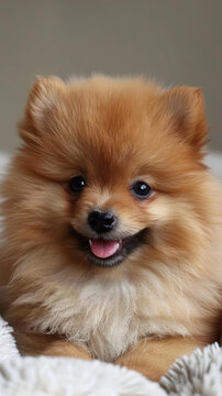 快樂的博美犬幼犬