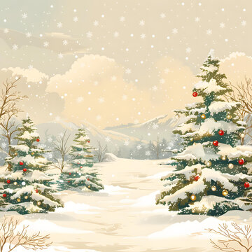 圣誕節(jié)的冬日雪景