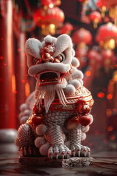 舞獅的AI圖片