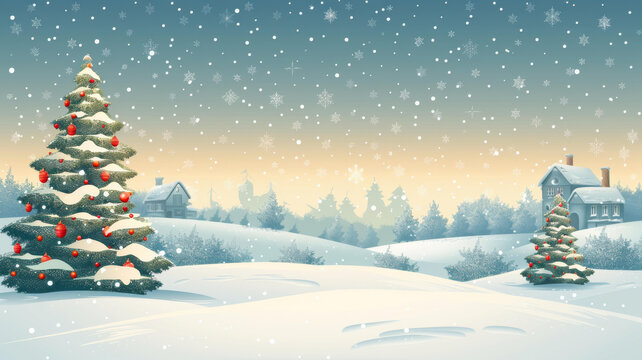 圣誕雪景村莊