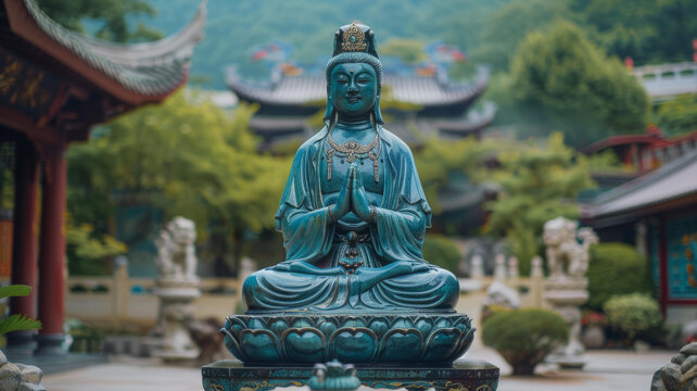 佛教寺院里的觀音像