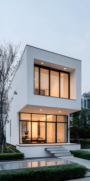 現(xiàn)代簡約風格白色住宅建筑