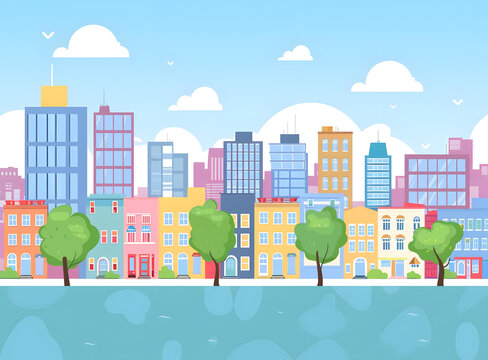 充滿活力色彩的城市建筑