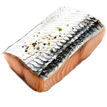 [免摳素材]新鮮三文魚魚片配香料