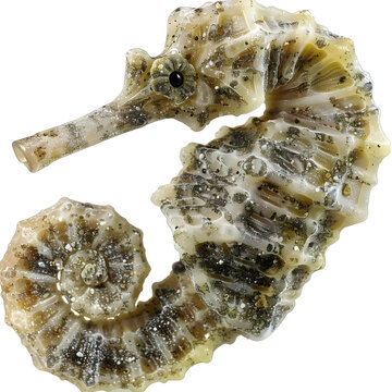 白色背景上的海馬特寫