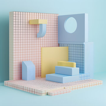 抽象幾何圖形3D