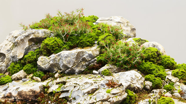 青苔覆蓋的巖石背景
