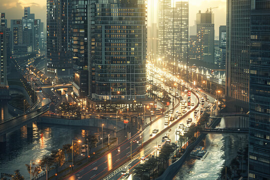 城市夜景的AI圖片