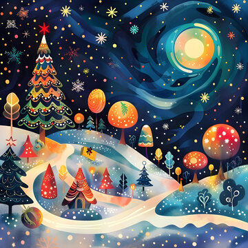圣誕節(jié)的雪夜