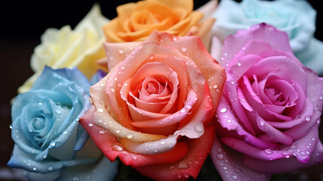 水珠玫瑰花束