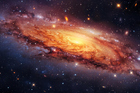 壯觀的螺旋星系星塵彌漫的深空