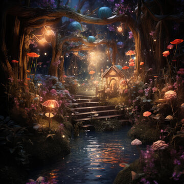 奇幻森林小徑通往仙女小屋