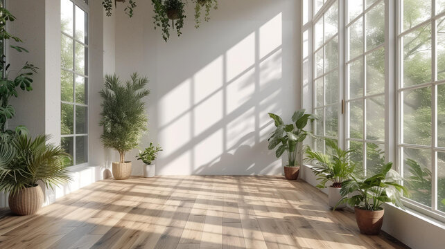 室內(nèi)植物在陽(yáng)光充足的房間里