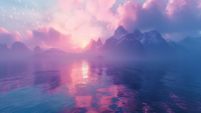夢(mèng)幻山海日落