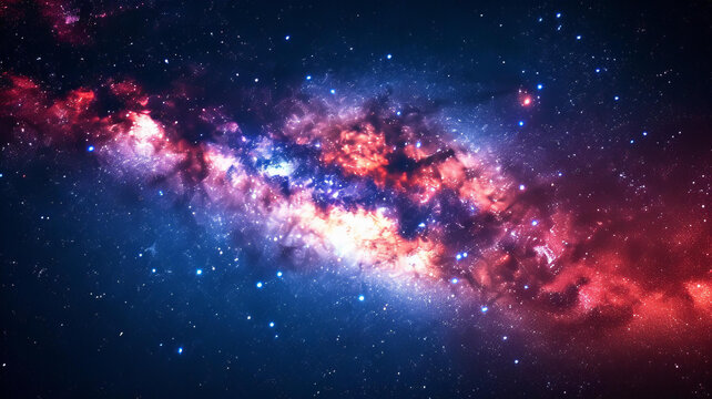 壯觀的太空星系星云密布繁星點點