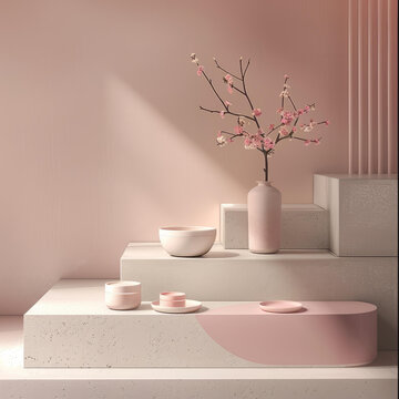 櫻花花瓶與簡約展臺