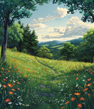 夢幻花海山坡