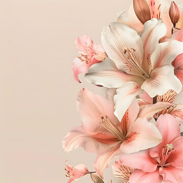 淡粉色和白色的百合花背景