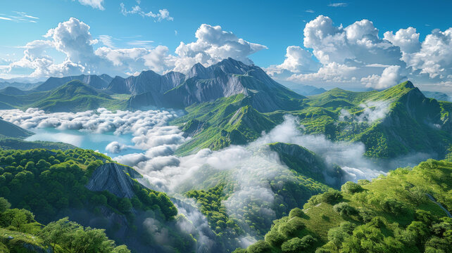 壯麗山河的AI圖片