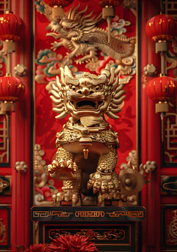 金獅鎮宅辟邪保平安
