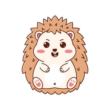 可愛卡通刺猬抱團(tuán)矢量插畫