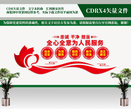 全心全意為人民服務(wù)文化墻